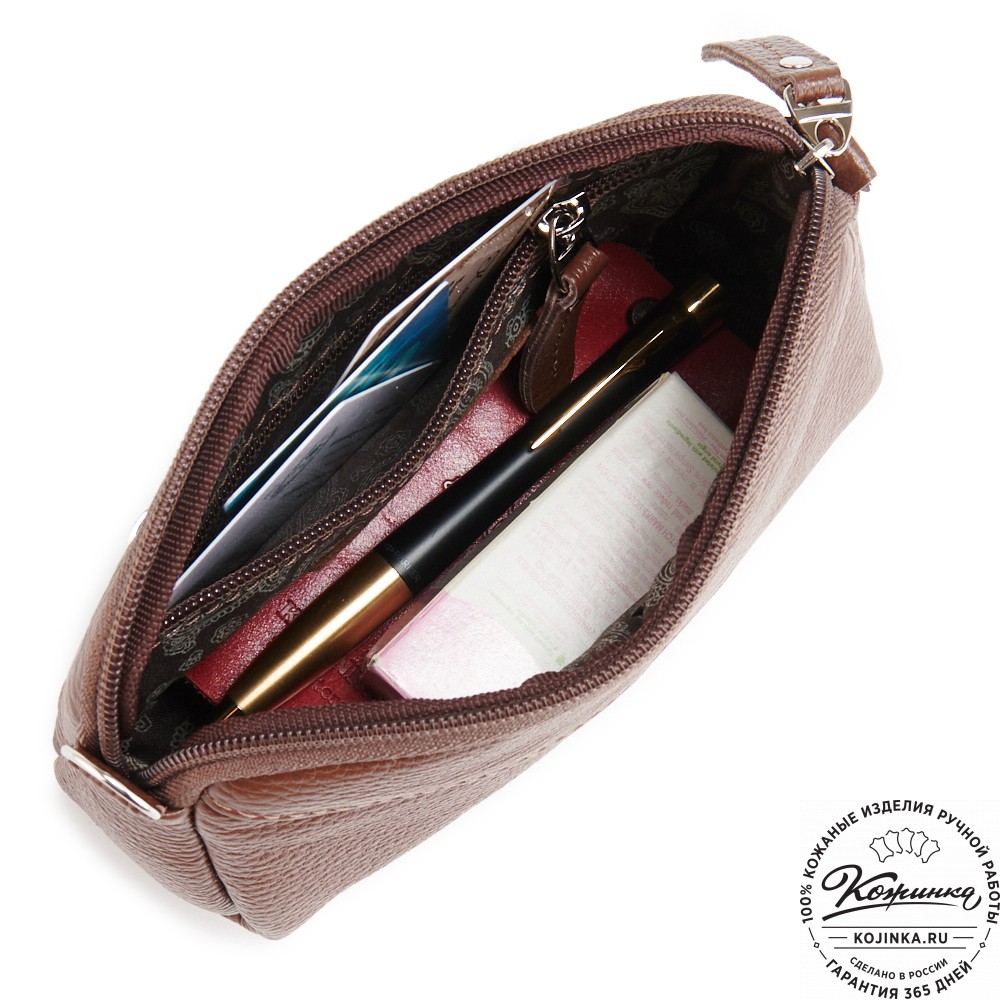 Кожаный клатч "Марта" (светло-коричневый)